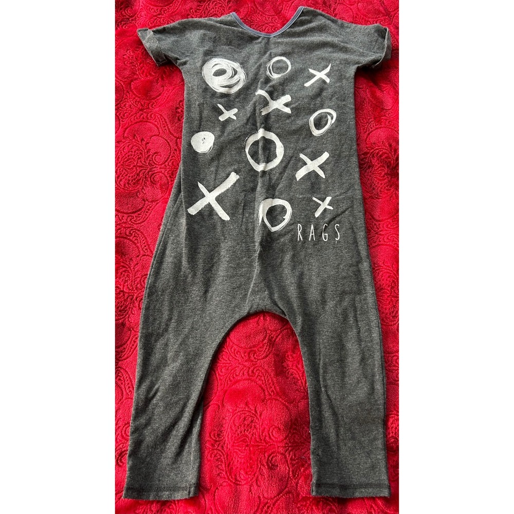 Rags to Raches Gray XOXO Romper Size 3/4T Short‎ Sleeve Jumpsuit
